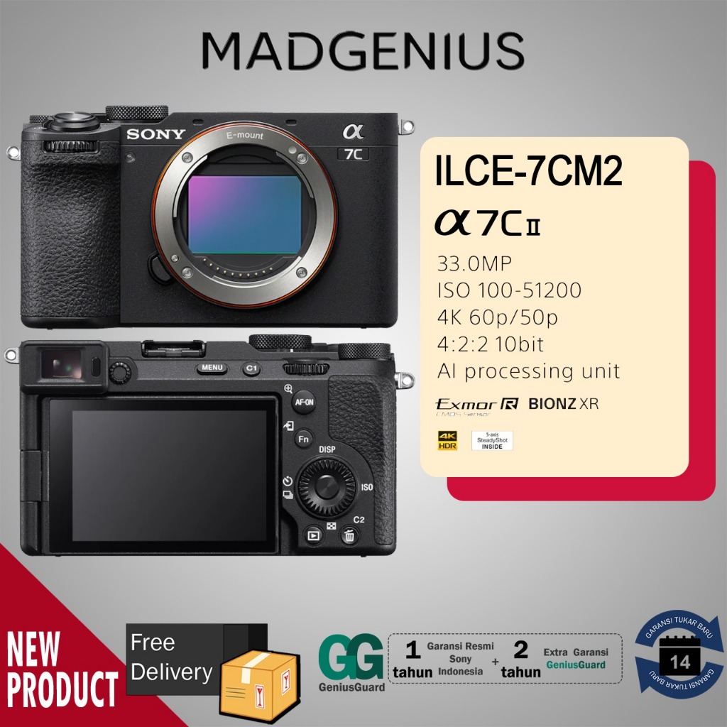 Jual SONY Alpha A7C II / Kamera full-frame ringkas Alpha 7C mark 2 ...