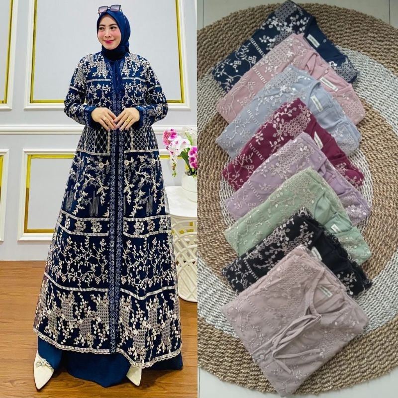 Jual Kombinasi Polos Outer Brokat Gamis Terlengkap & Harga Terbaru Juni ...