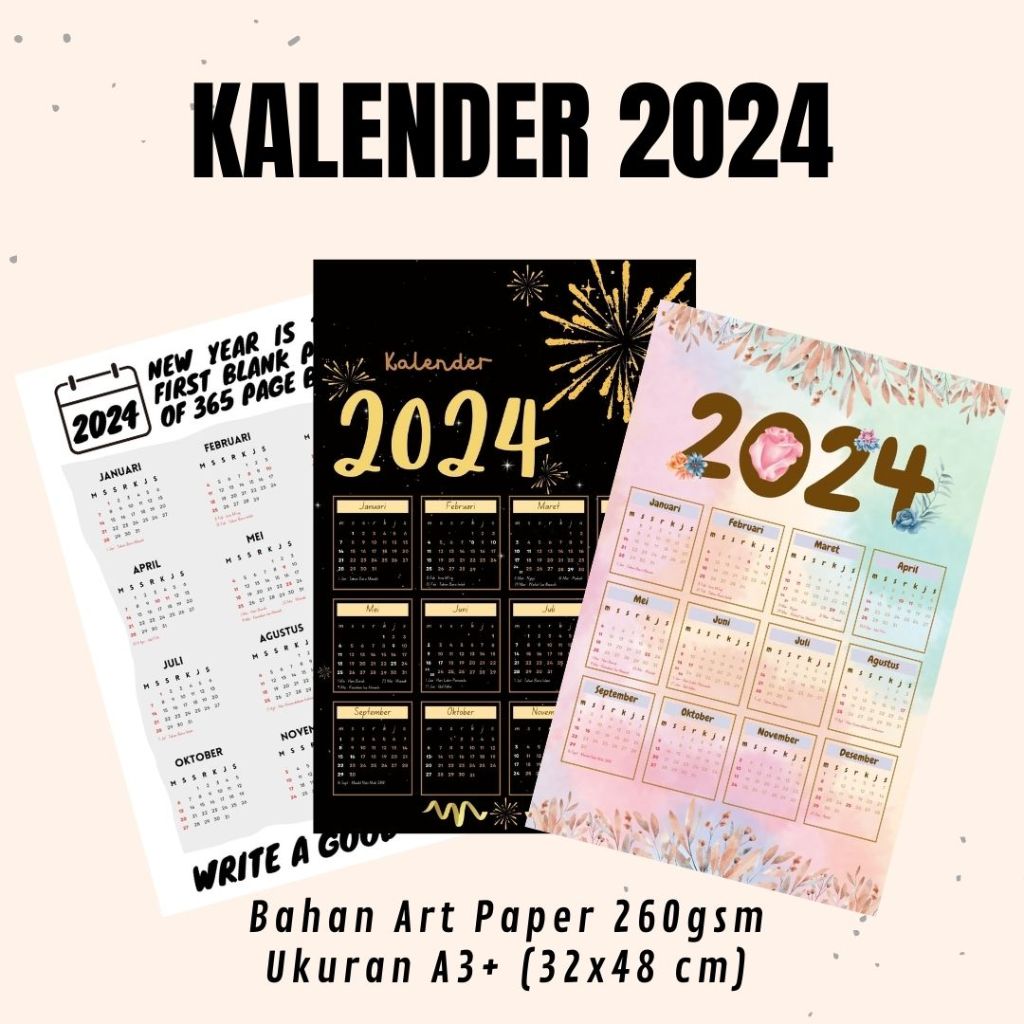 Jual Kalender Poster Aesthetic Kalender Dinding Wall Calendar