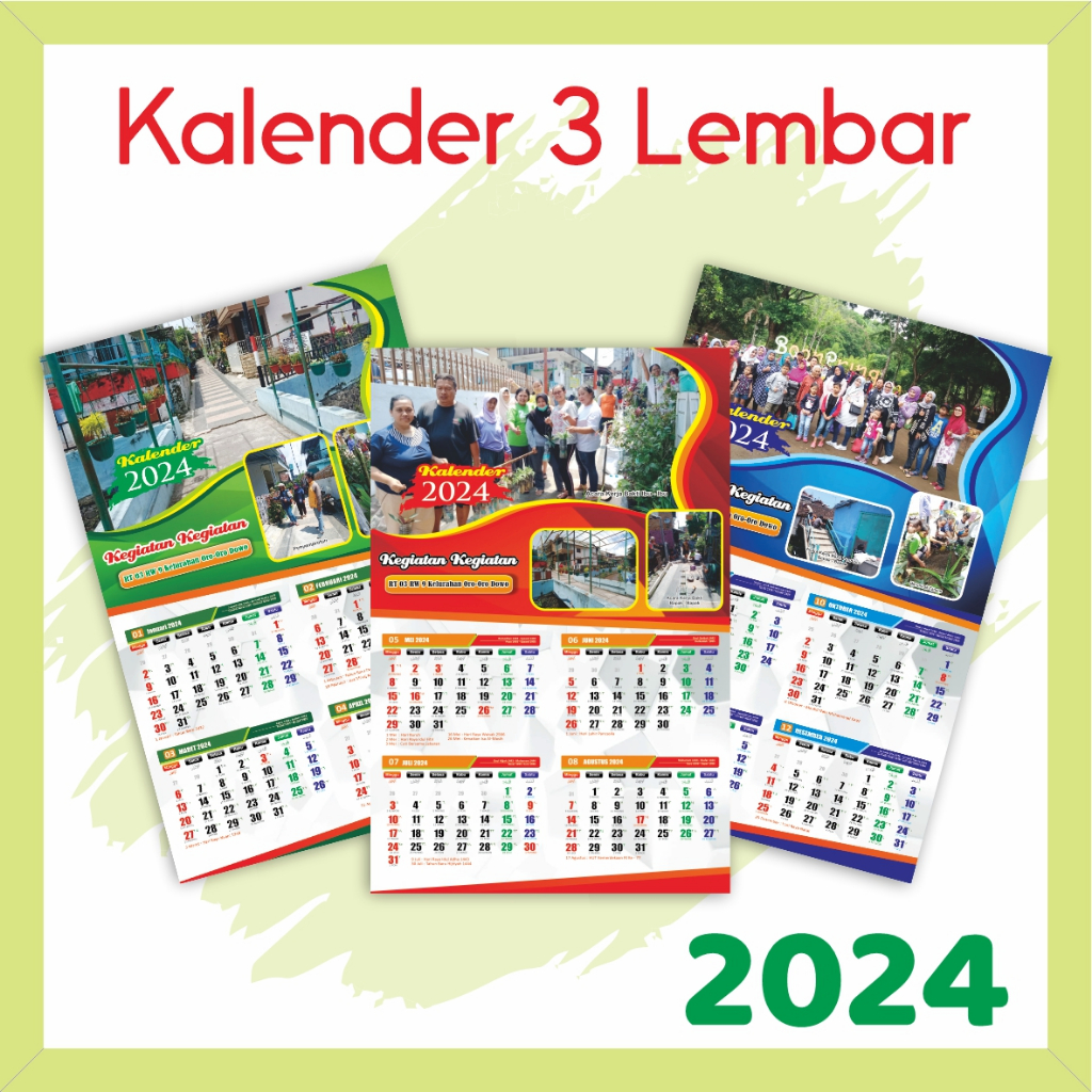 Jual KALENDER DINDING 2024 CUSTOM Poster FOTO KARAKTER LENGKAP JAWA ...