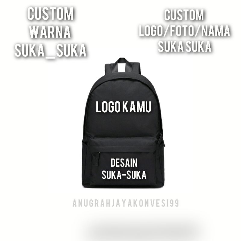 Jual Tas Ransel Custom Backpack Pria Tas Ransel Pria Bebas Desain ...