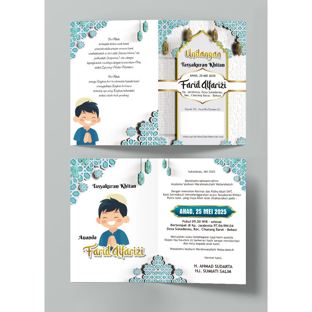 Jual Undangan Tasyakuran - Undangan Khitanan - Undangan Khitanan Murah