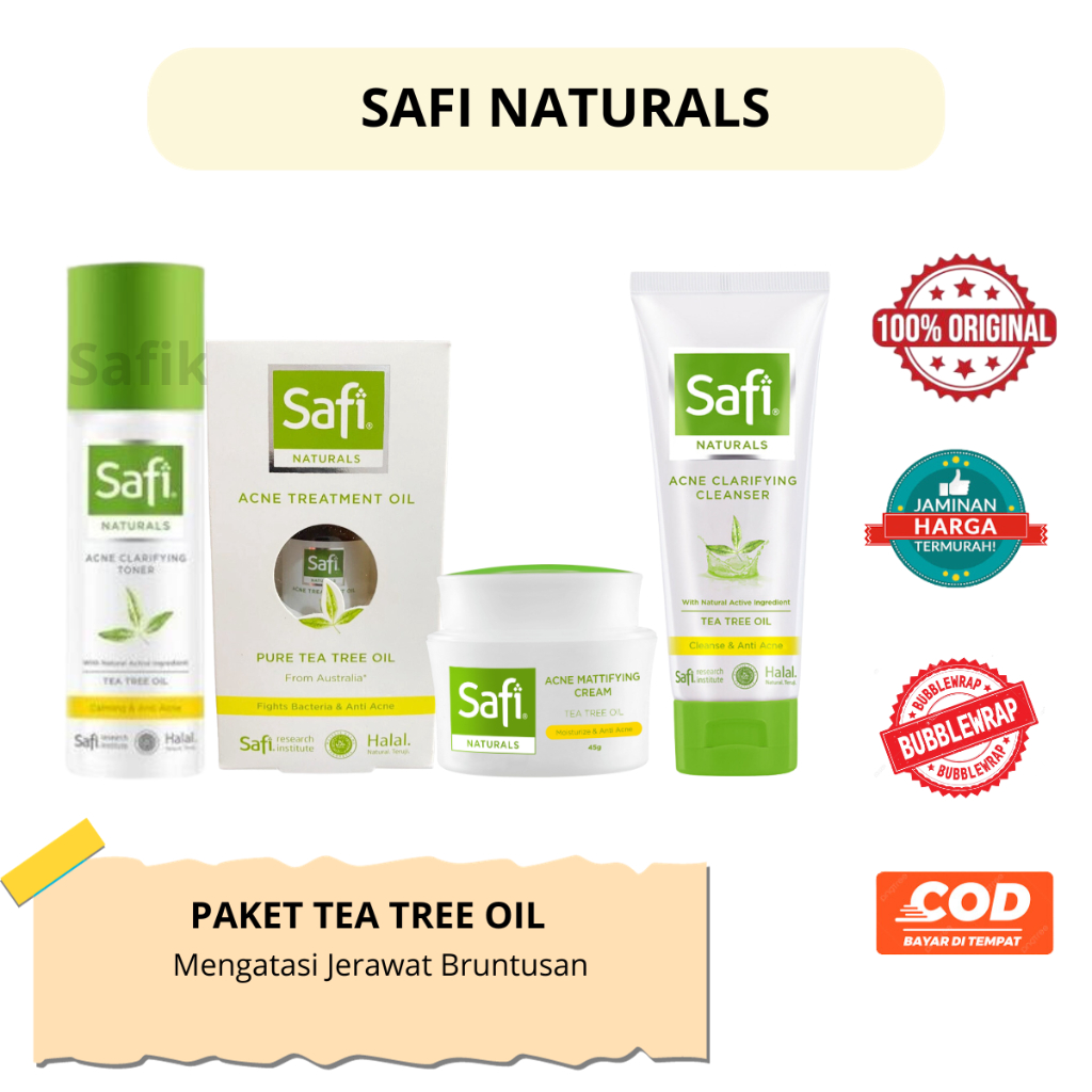 Jual Paket Safi Acne Tea Tree Oil Lengkap Untuk Muka Beruntusan dan