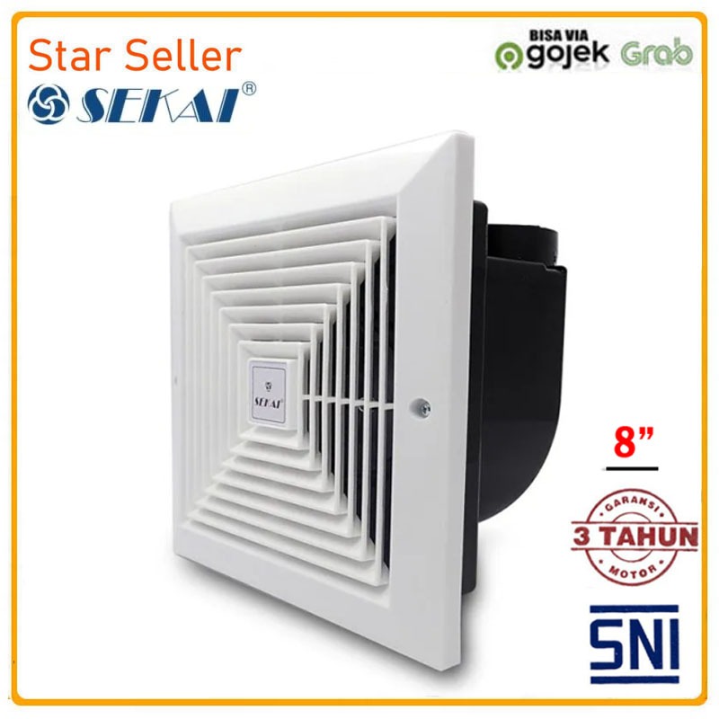 Jual Exhaust Fan Ceiling Plafon 8 inch Sekai MVF 893 Harga Terbaik