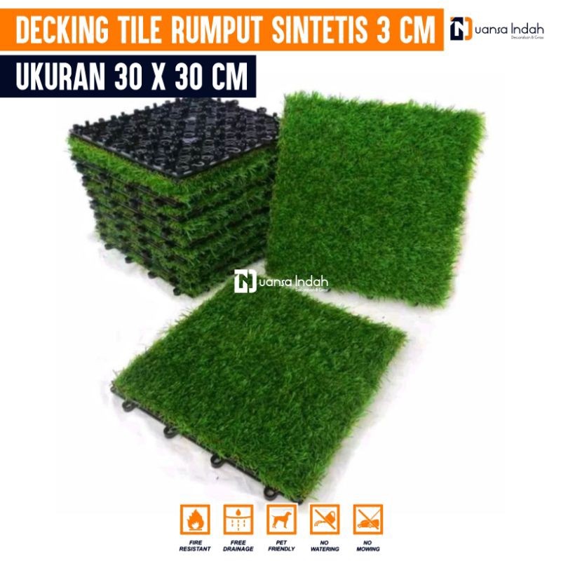 Jual DECKING TILE RUMPUT SINTETIS SWISS 3 CM | Shopee Indonesia