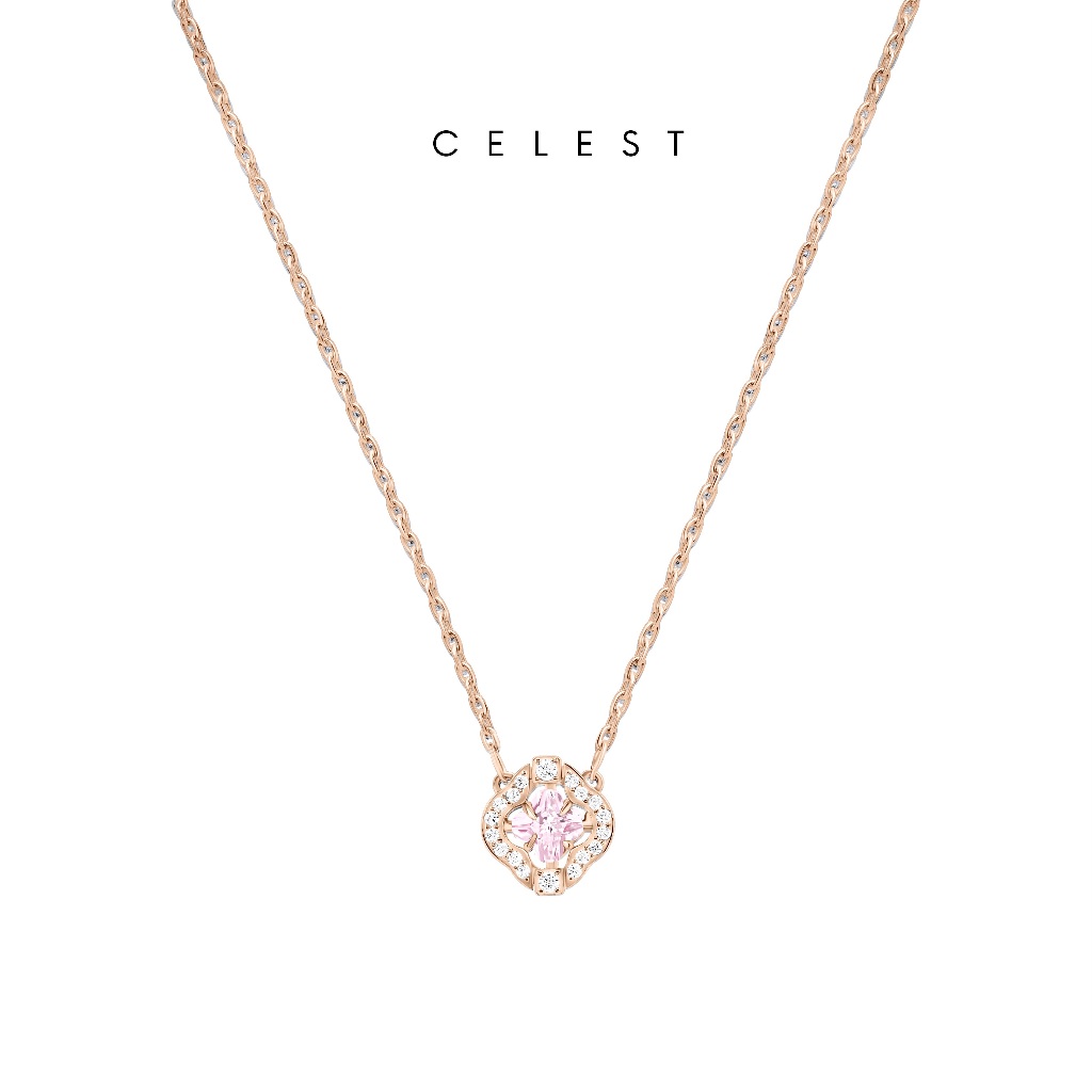 Celest Lillá Rose Gold Necklace Jewelry (Adjustable) Kalung Emas Asli  18K Bersertifikat Perhiasan Lapis Emas 18 Karat Gold Plated Kado
