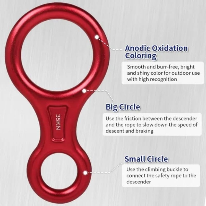 Jual Xinda Figure Eight XD-8601 45KN & 35KN Rock Climbing / Figure 8 ...