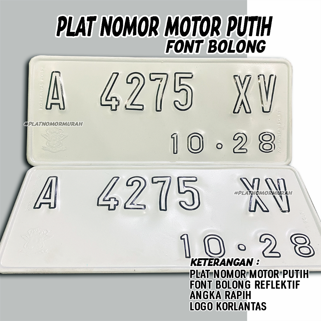 Jual Plat Motor Putih Angka Font Variasi Full Bolong | Shopee Indonesia