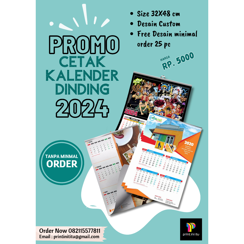 Jual Cetak Kalender Dinding Custom 2024 Art Carton 260 Gsm 32x48 Cm Shopee Indonesia 0994