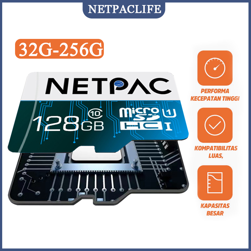 Jual NetpacLife Memory Cards HP Kartu Memori SD 32GB/64GB /128GB/256GB
