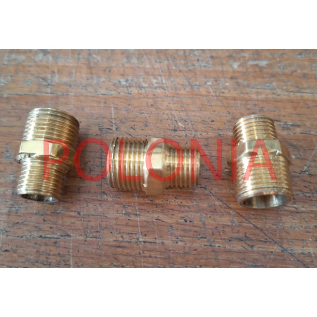 Jual COD Double Neppel Dobel Nepel drat luar sambungan fitting Kuningan ...