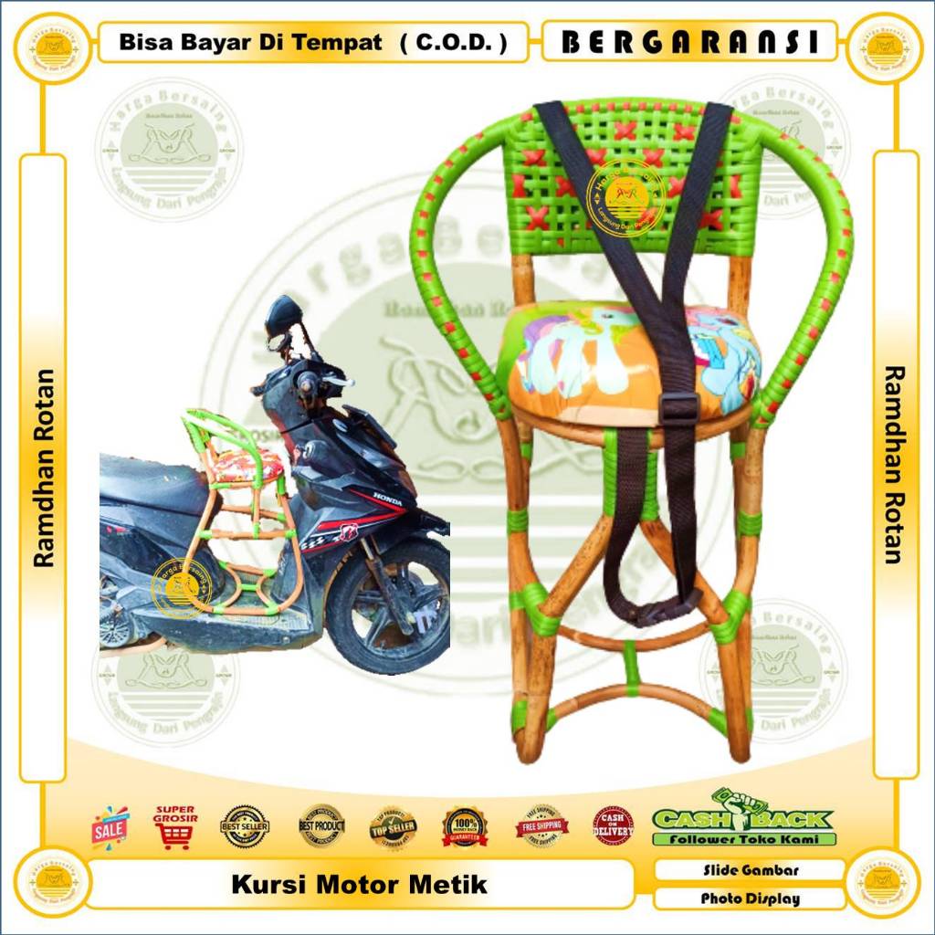 Jual Kursi Bonceng Motor Metik Bahan Rotan - Tempat Duduk Depan Motor ...