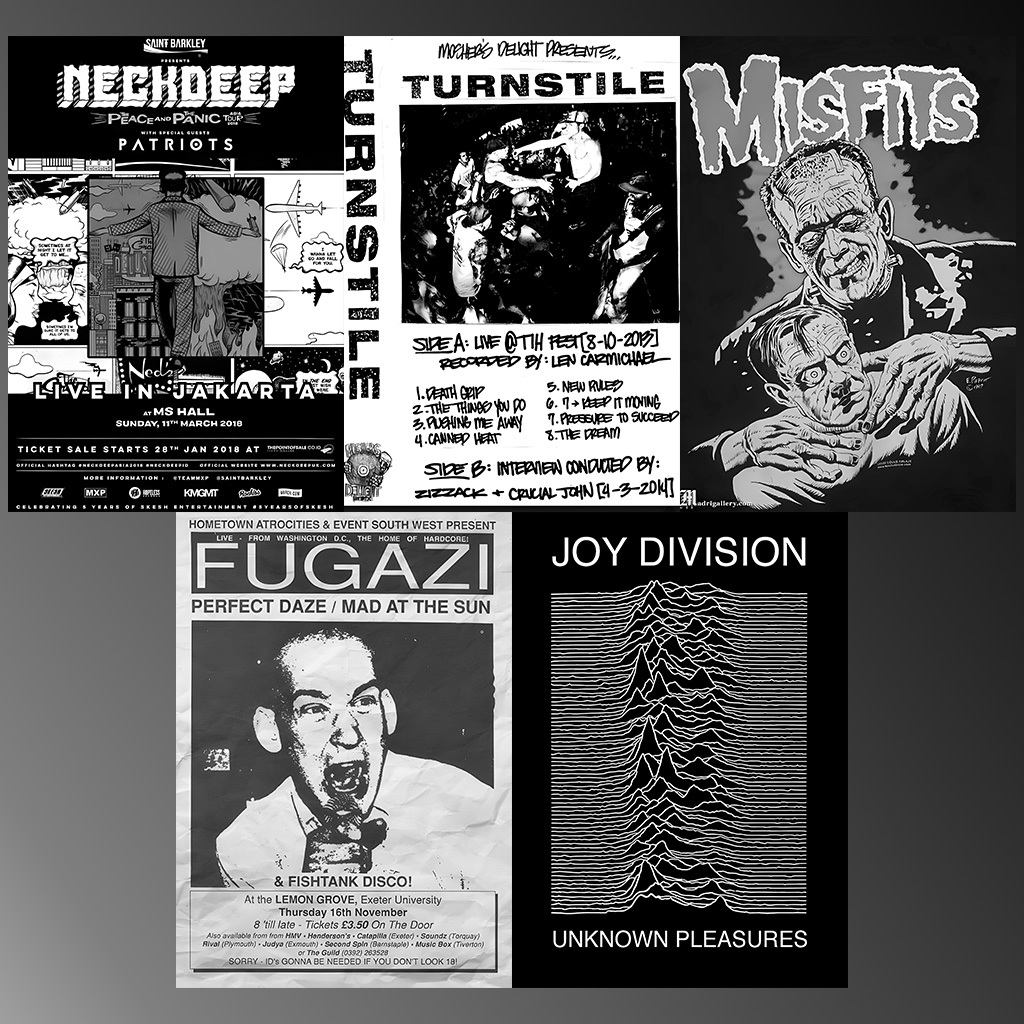 Jual POSTER BAND BLACK AND WHITE ISI 45pcs DELUSIONWALL POSTER