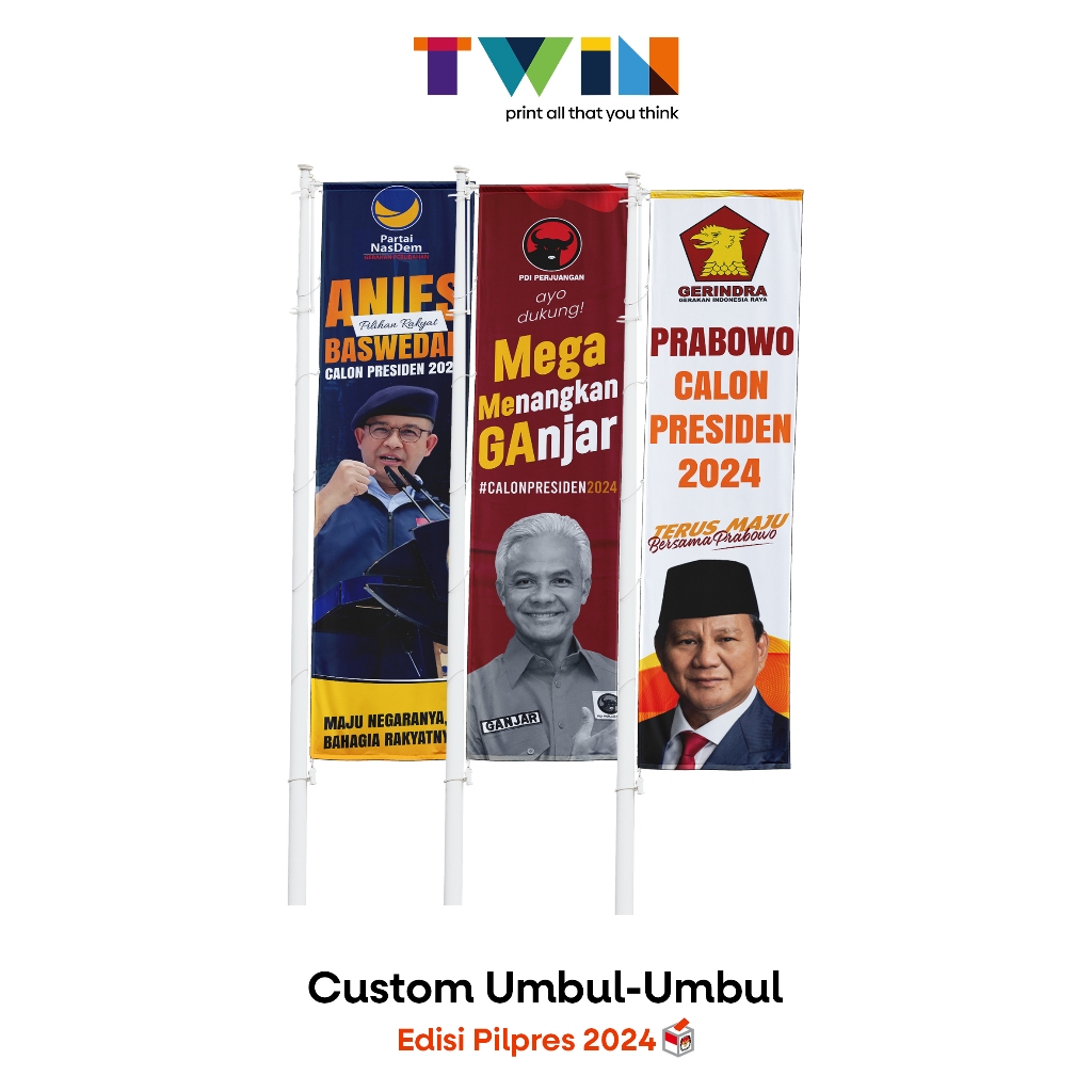 Jual CETAK BENDERA UMBUL UMBUL KAMPANYE PILPRES 2024 - CUSTOM BAHAN TC ...