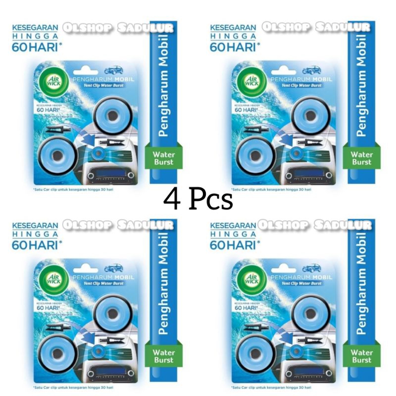 Jual Air Wick Pengharum Mobil Vent Clip Water Burst 4 Pcs Shopee Indonesia