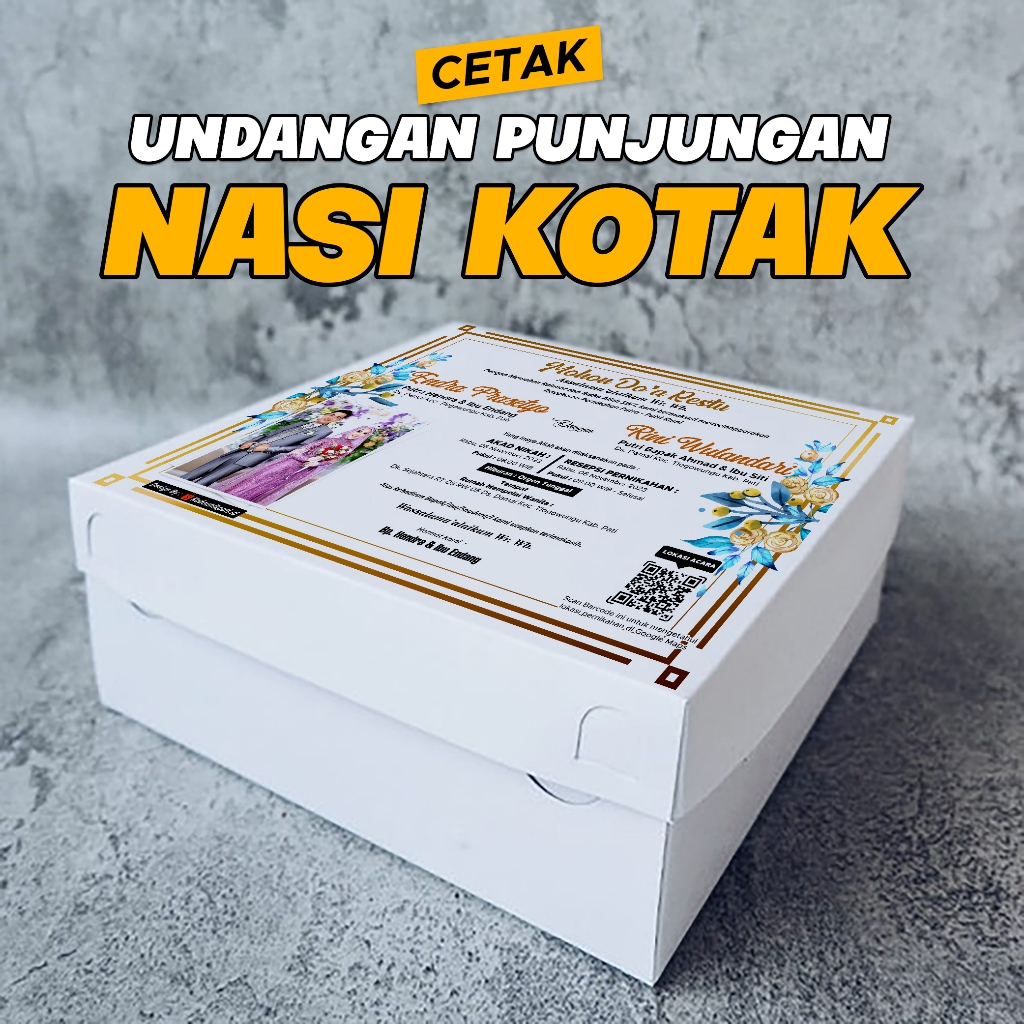 Jual CETAK UNDANGAN NASI KOTAK | UNDANGAN BESEK I UNDANGAN SOROGAN