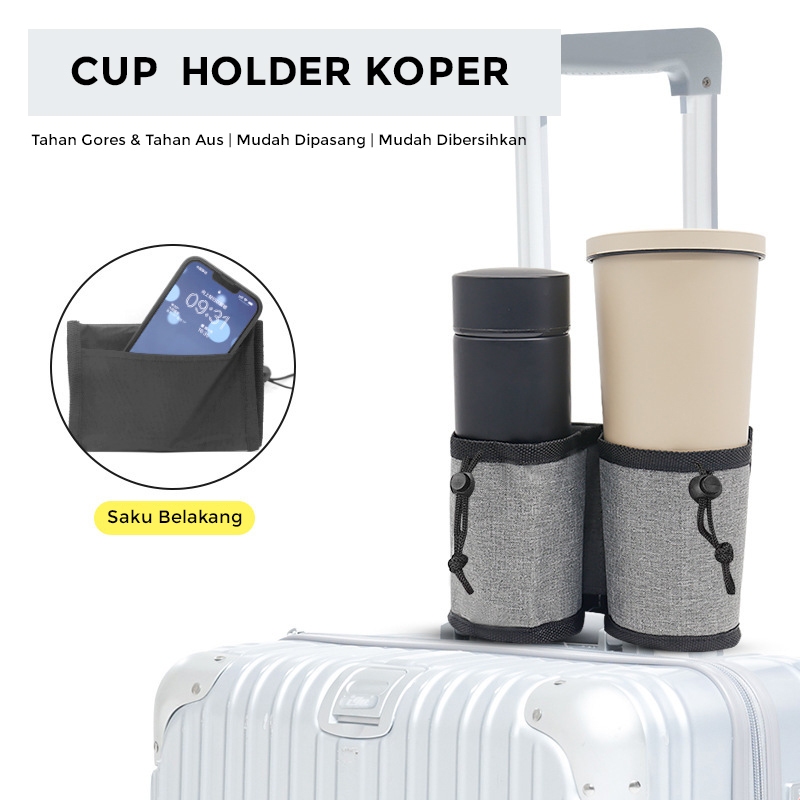Jual Cup Holder Portable Tempat Kopi Botol Gelas Untuk Handle Luggage ...