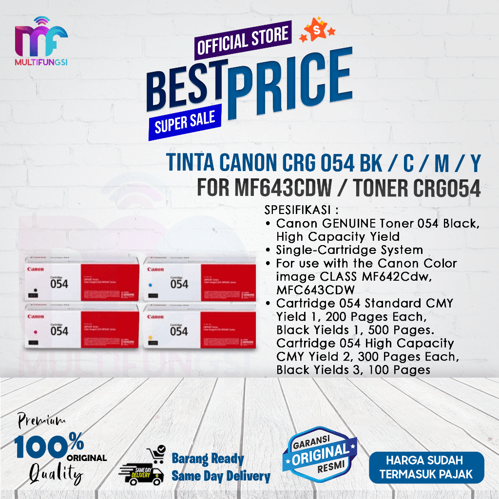 Jual Canon Toner Catridge 054 Black/Cyan/Magenta/Yellow For MF643CDW ...