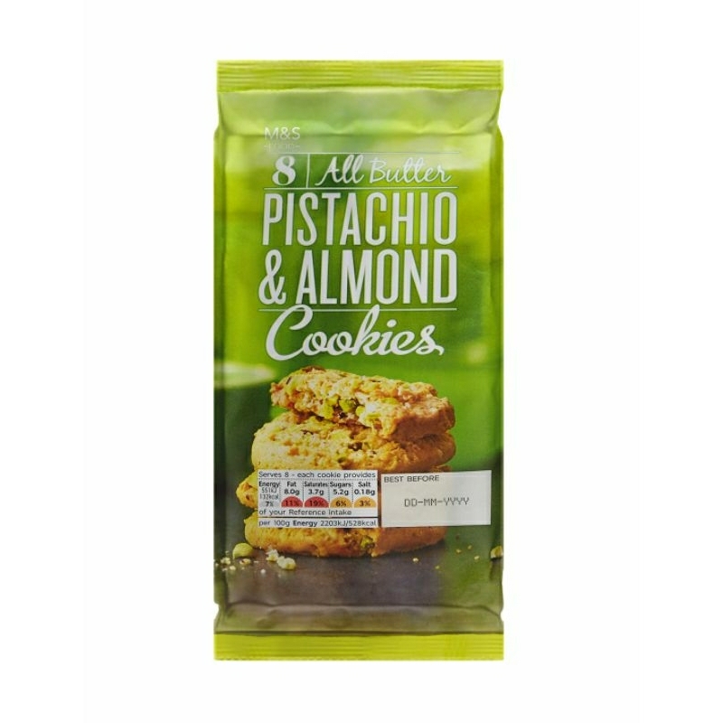 Jual MARKS & SPENCER All Butter Pistachio Almond Cookies 200g | Shopee ...