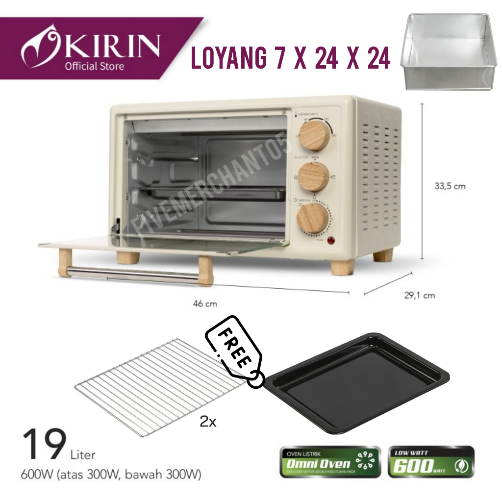 Jual Oven Listrik Kirin KBO 190 LW 300 Watt Oven Kirin KBO 19LW Oven Low Watt Toaster Oven