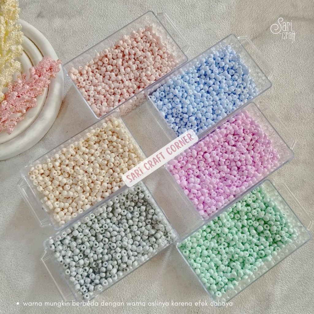 Jual Mote Manik Pasir 6/0 4mm 8/0 3mm Warna Glossy Pastel Color Part 2 ...