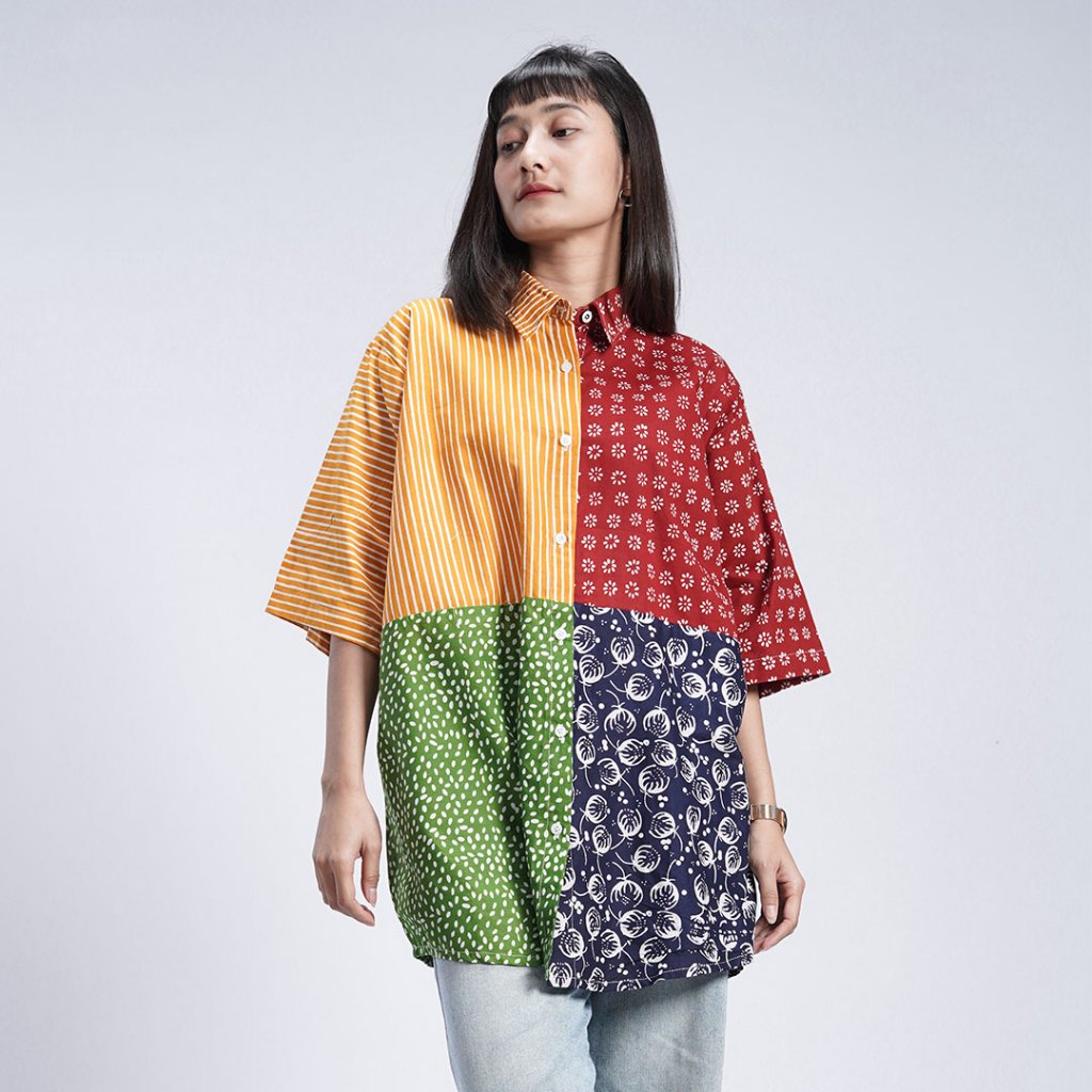 Jual Blouse Batik Modern Rinjani Series Enom Batik Shopee Indonesia