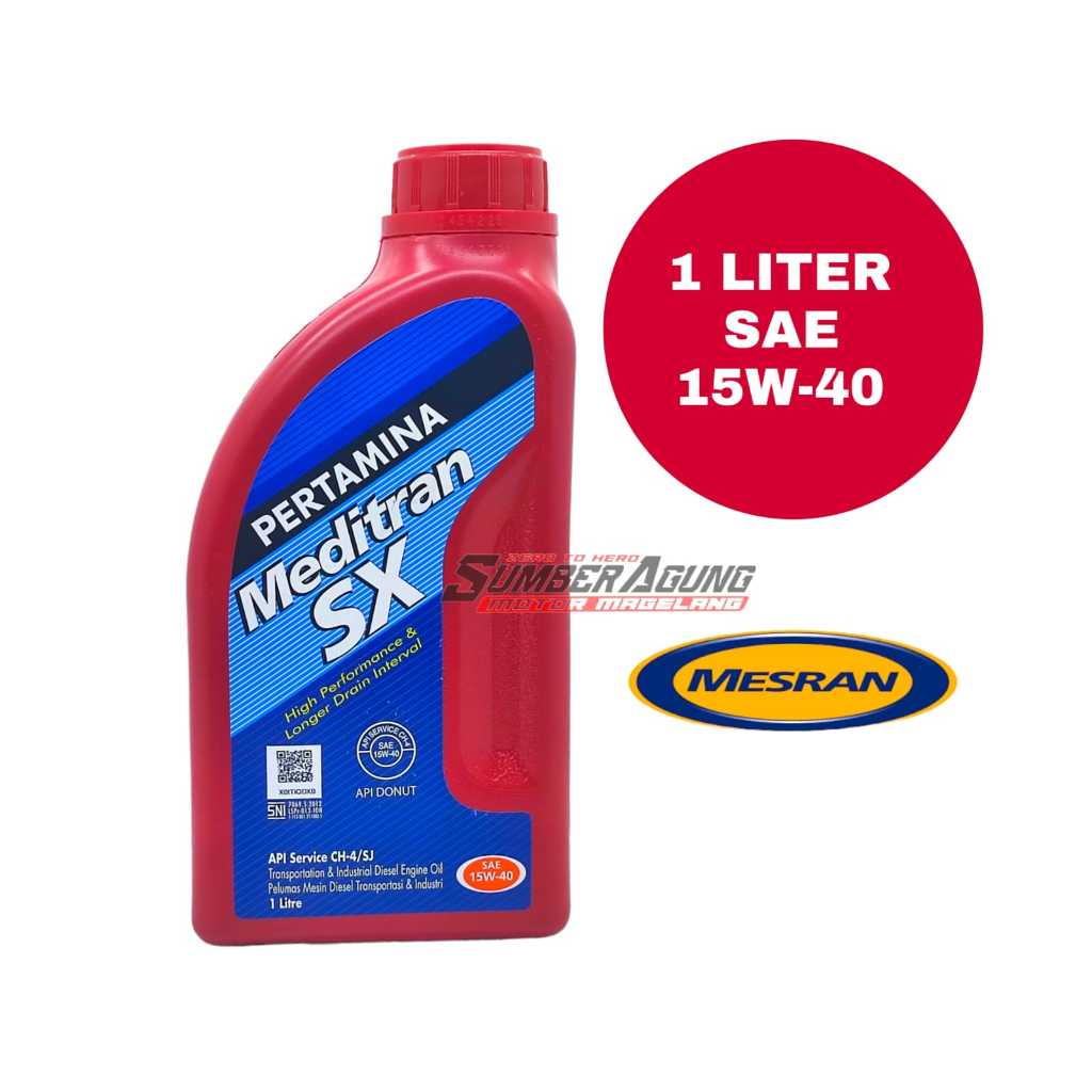 Jual OLI PERTAMINA MESRAN MEDITRAN SX 1000 ML SAE 15W-40 JAMIN ORIGINAL ...
