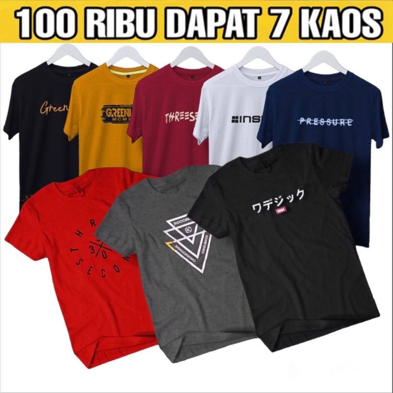 Jual PROMO 100 RIBU DAPAT 7 KAOS DISTRO KEREN PRIA DAN WANITA | Shopee