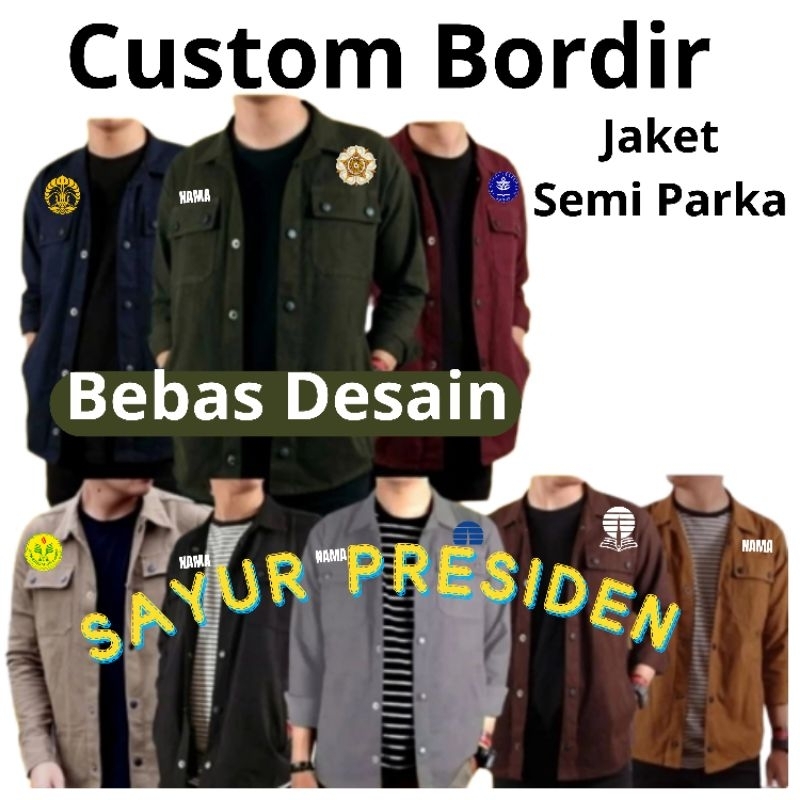 Jual JAKET SEMI PARKA CANVAS / CUSTOM / Desain Suka-suka / JAKET CANVAS