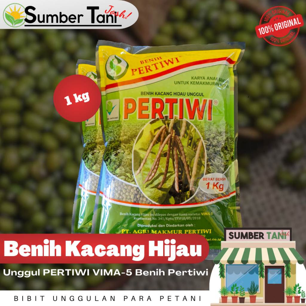 Jual Benih Kacang Hijau Unggul PERTIWI Varietas Vima-5 Isi 1kg | Shopee ...