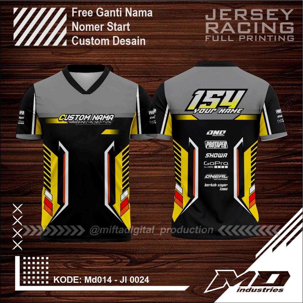 Jual Jersey Printing Racing Balap Kerah ( Custom Nama - Nomer ...