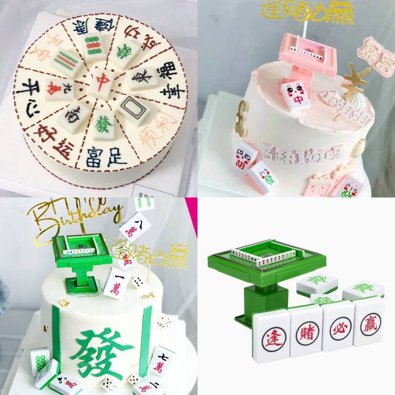 Jual CAKE TOPPER MEJA MAHJONG/DEKORASI CAKE MAHJONG/HIASAN KUE MAHJONG ...