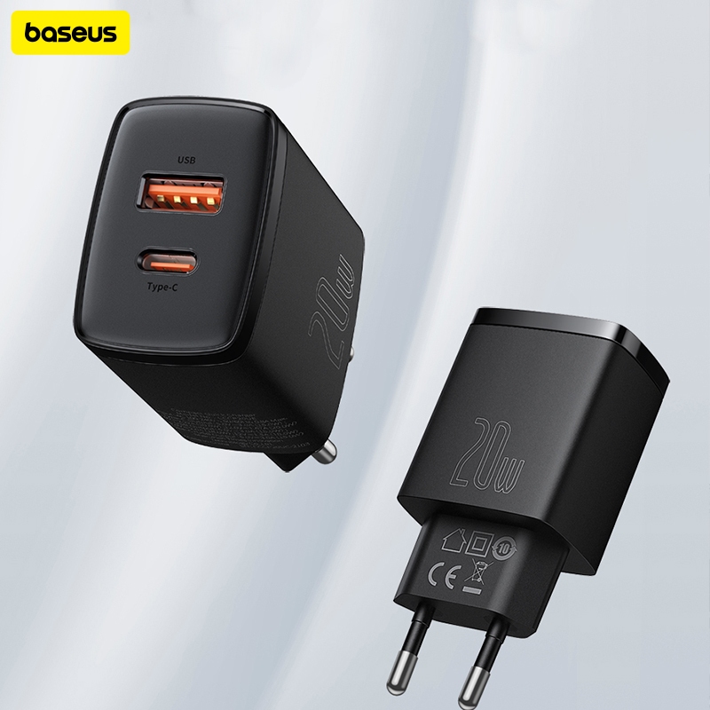 Jual BASEUS Compact Quick Charger U+C 20W EU CCXJ-B | Shopee Indonesia