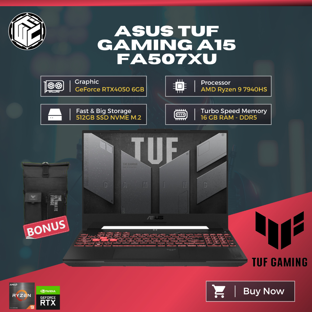 Jual Laptop Asus Tuf Gaming A15 Fa507xu Ryzen 9 7940hs 32gb 512gb Rtx4050 6gb W11 Bergaransi 6785