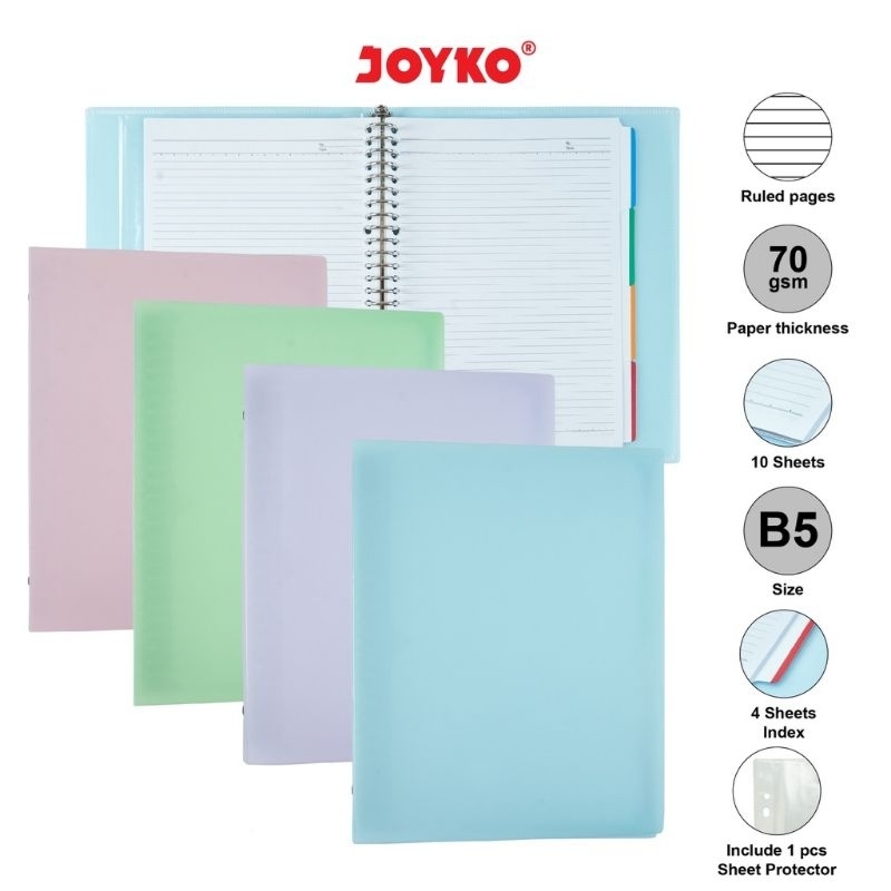 Jual Binder Note Catatan, Map Loose Leaf B5 Pastel Besar JOYKO B5-MHPT ...