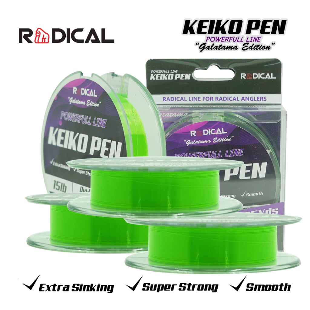 Jual RADICAL Senar Pancing Monofilament KEIKO PEN 150M Fluo Yellow Tali ...