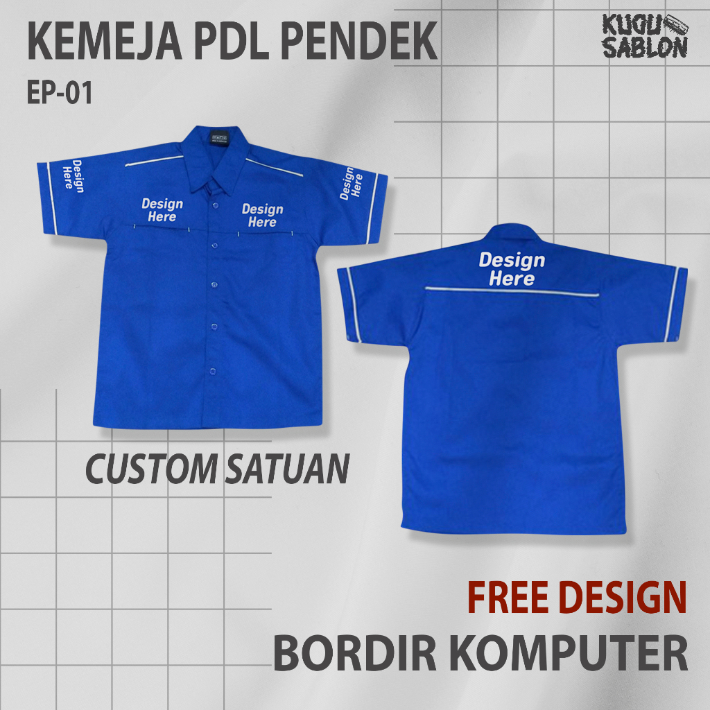 Jual KEMEJA PDL CUSTOM BORDIR KOMBINASI LIST LENGAN PENDEK SATUAN PRIA ...