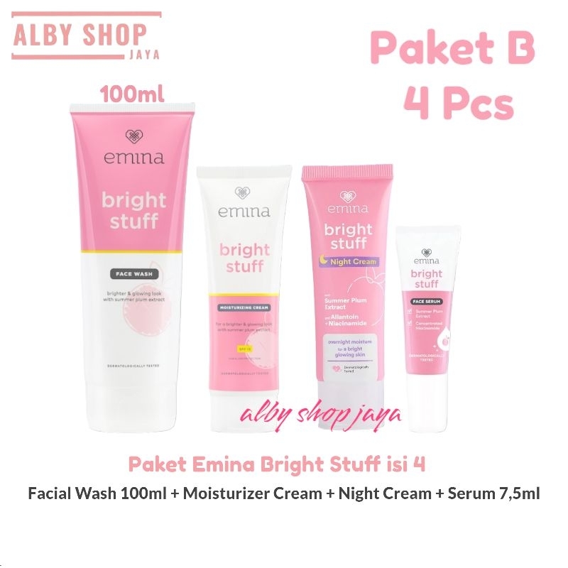 Jual Paket Emina Bright Stuff isi 4 Pcs / Skincare Remaja | Shopee 