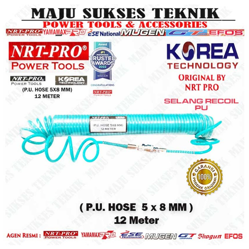 Jual Selang Angin Kompresor Spiral Recoil Hose Meter Meter Meter Selang Pu Nrt Pro