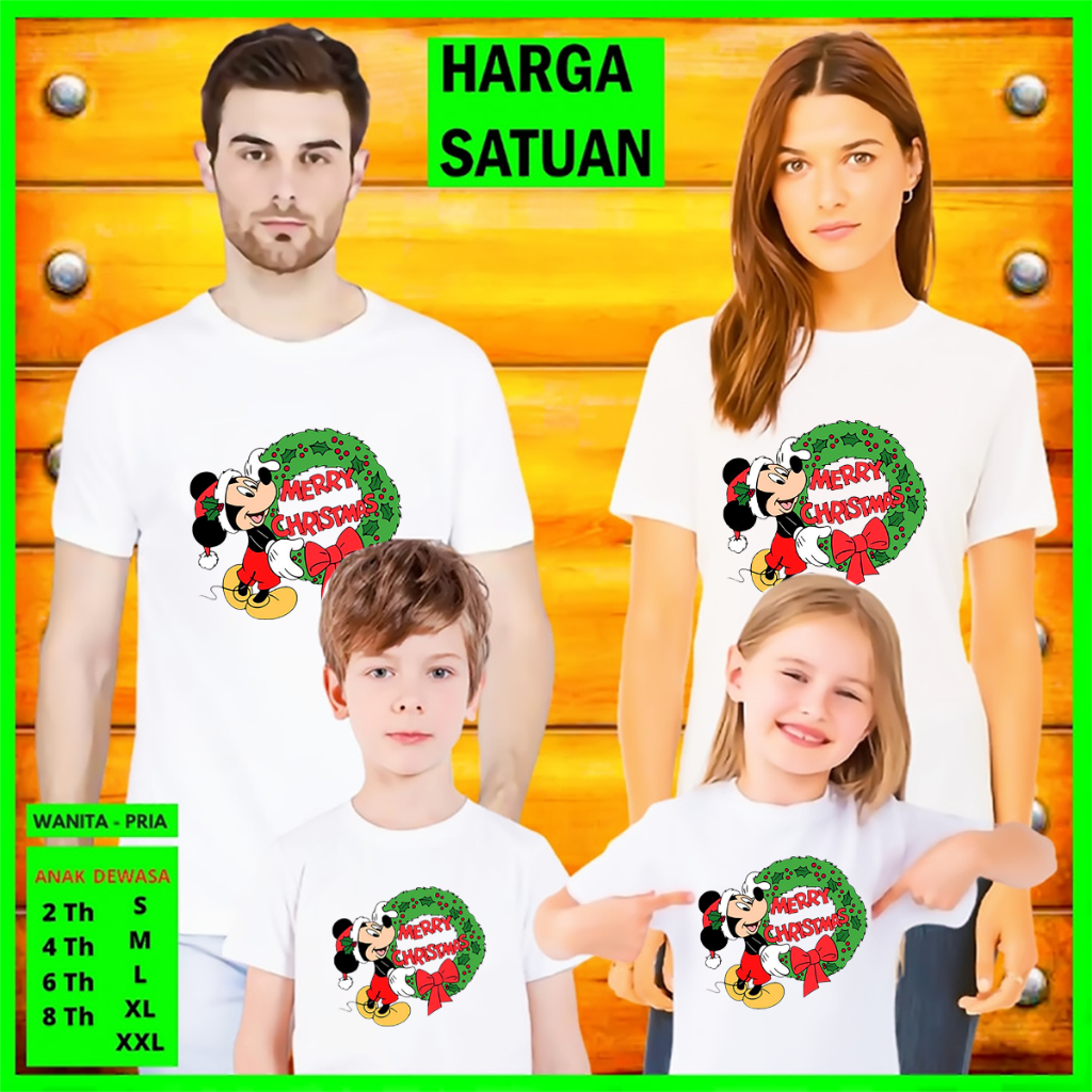 Jual Baju Natal-Kaos Natal Merry Christmas Couple Keluarga-Wanita Pria ...