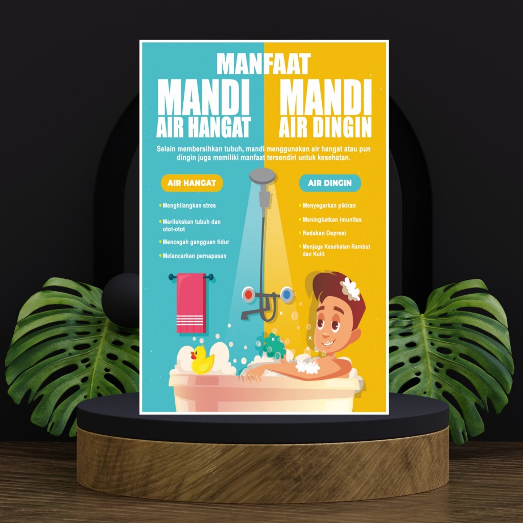 Jual poster Manfaat Mandi Air Hangat dan Air Dingin | Shopee Indonesia