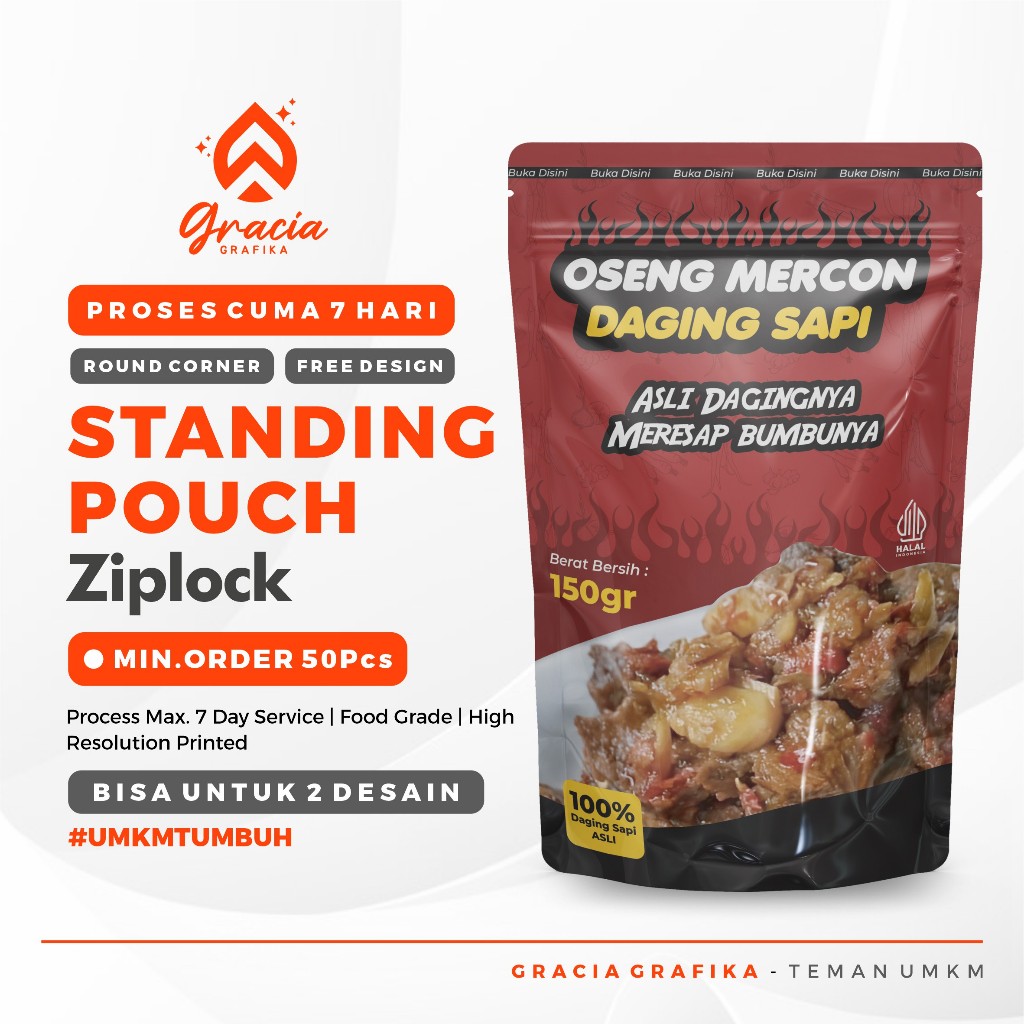 Jual Gracia Grafika - Cetak Kemasan Ziplock Standing Pouch Makanan ...