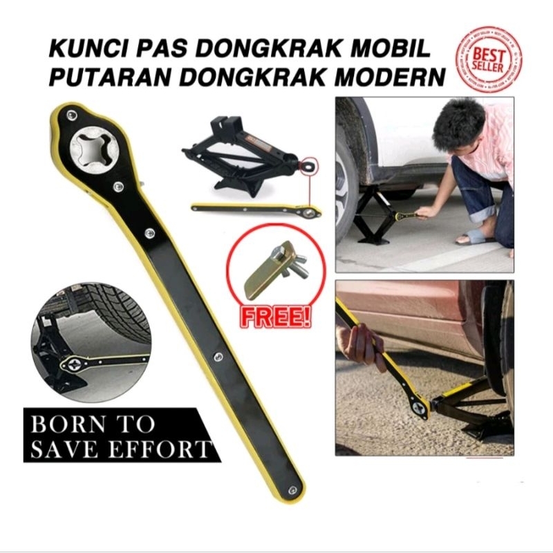 Jual kunci pas RATCHET dongkrak mobil FREE ADAPTOR auto repair wrench ...