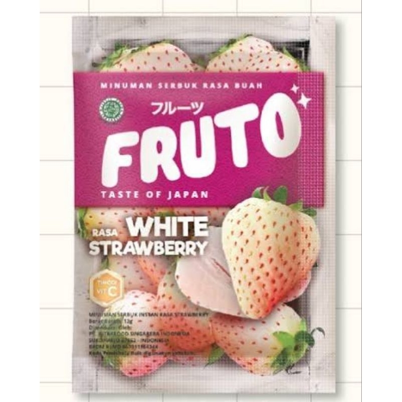 Jual Fruto White Strawberry/Minuman Serbuk rasa buah /Kemasan 1SASET Ya ...