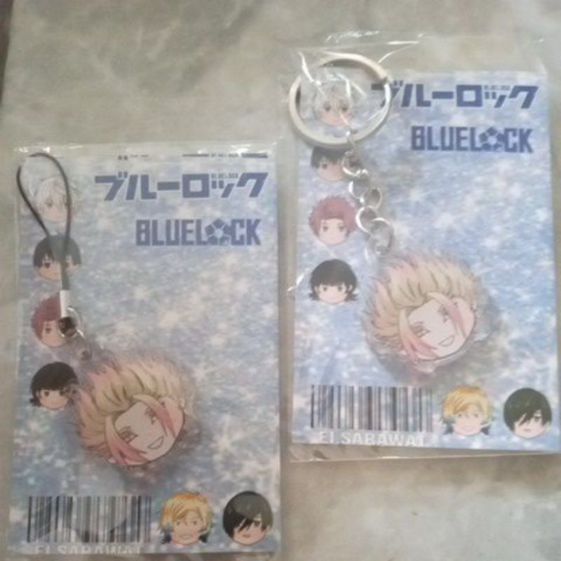 Jual blue lock anime nagi shidou chigiri keychains and phone strap blue ...
