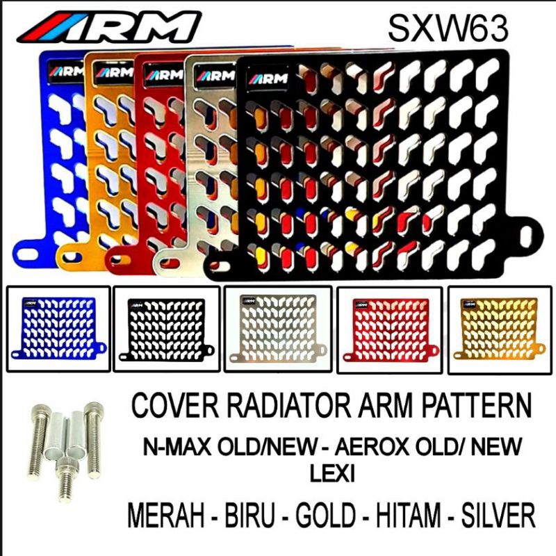 Jual arm cover tutup radiator sxw63 full cnc nmax lama nmax new aerox ...