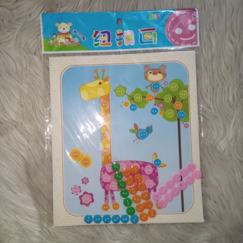 Jual Mainan edukasi anak menempel gambar karakter jerapah | Shopee ...