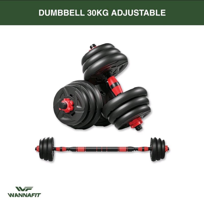 Jual Dumbbell barbel set 30kg adjustable Angkat beban barbell dumbel 30