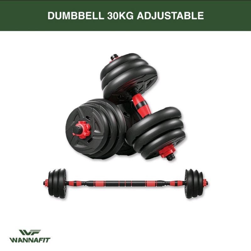 Jual Dumbbell Barbel Set 30kg Adjustable Angkat Beban Barbell Dumbel 30 ...