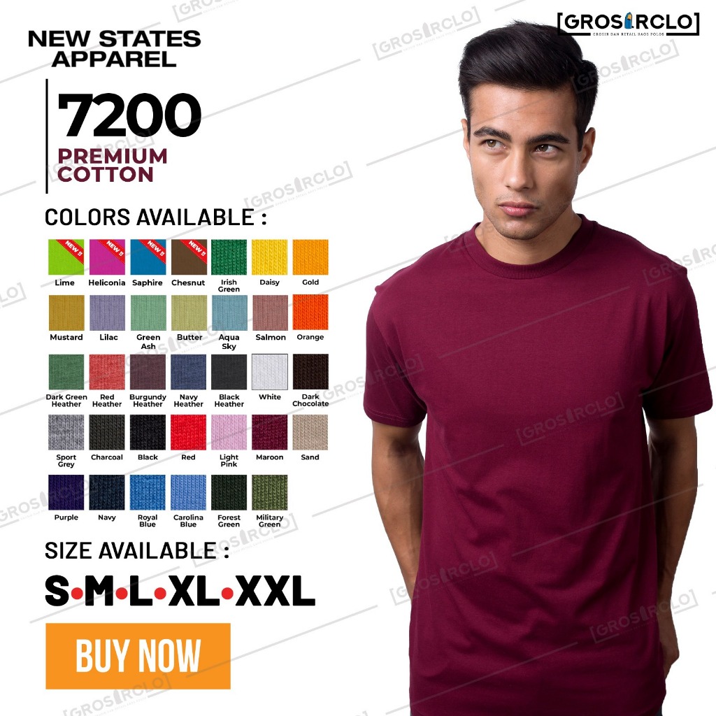 Jual KAOS POLOS OBLONG PRIA NSA ( New States Apparel ) Premium Cotton